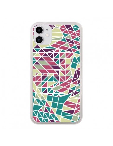 Coque iPhone 11 Azteque Triangles Vert Violet - Eleaxart