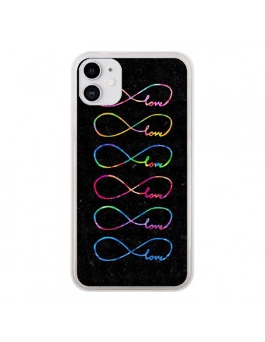 Coque iPhone 11 Love Forever Infini Noir - Eleaxart