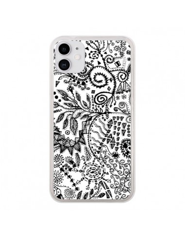 Coque iPhone 11 Azteque Blanc et Noir - Eleaxart