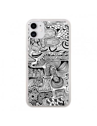 Coque iPhone 11 Reflejo Reflet Noir et Blanc - Eleaxart