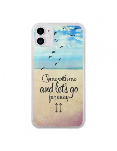 Coque iPhone 11 Let's Go Far Away Beach Plage - Eleaxart