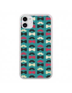 Coque iPhone 11 Hipster Moustache Noeud Papillon - Eleaxart