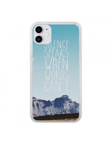 Coque iPhone 11 Silence speaks when words can't paysage - Eleaxart