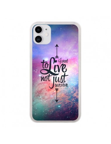 Coque iPhone 11 I want to live Je veux vivre - Eleaxart