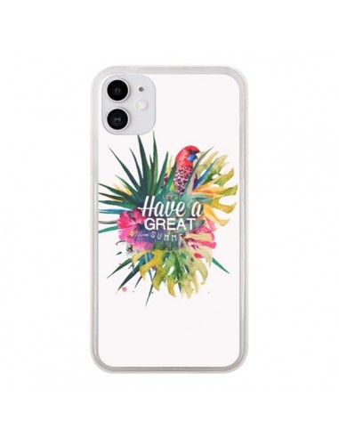 Coque iPhone 11 Have a great summer Ete Perroquet Parrot - Eleaxart