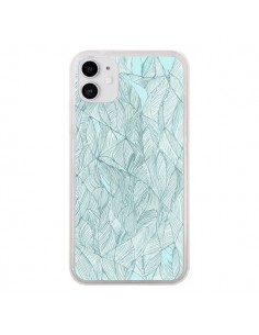 Coque iPhone 11 Courbes Meandre Bleu Vert Nuageux -  Léa...
