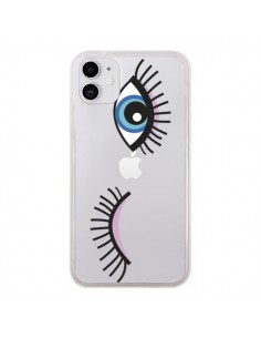 Coque iPhone 11 Eyes Oeil Yeux Bleus Transparente -  Léa...