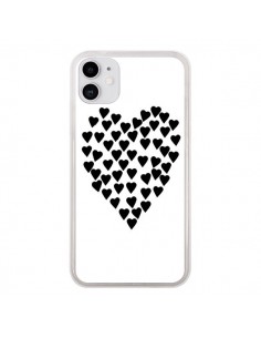 Coque iPhone 11 Coeur en coeurs noirs - Project M