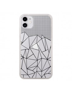 Coque iPhone 11 Lignes Grille Grid Abstract Noir...