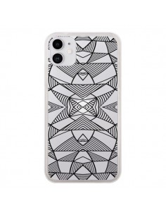 Coque iPhone 11 Lignes Miroir Grilles Triangles Grid...