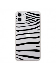 Coque iPhone 11 Zebre Zebra Noir Transparente - Project M