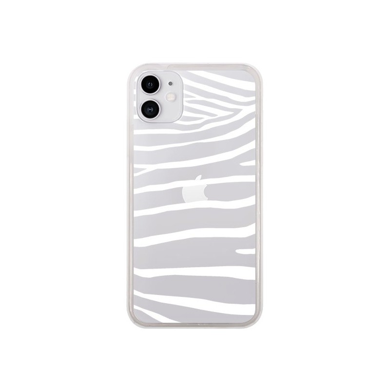 Coque iPhone 11 Zebre Zebra Blanc Transparente - Project M