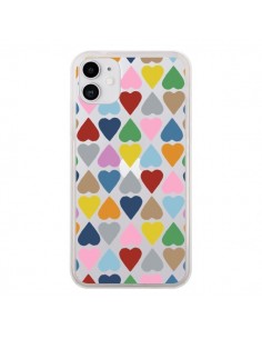 Coque iPhone 11 Coeurs Heart Couleur Transparente -...