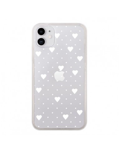 Coque iPhone 11 Point Coeur Blanc Pin Point Heart Transparente - Project M