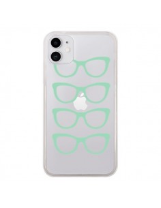 Coque iPhone 11 Sunglasses Lunettes Soleil Mint Bleu Vert...