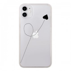 Coque iPhone 11 Travel to your Heart Noir Voyage Coeur...