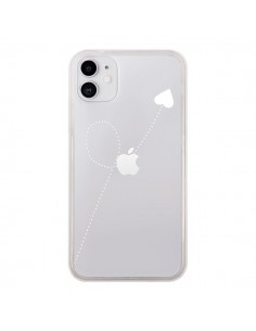 Coque iPhone 11 Travel to your Heart Blanc Voyage Coeur...