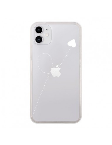 Coque iPhone 11 Travel to your Heart Blanc Voyage Coeur Transparente - Project M