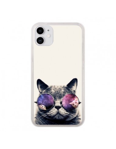 Coque iPhone 11 Chat à lunettes - Gusto NYC