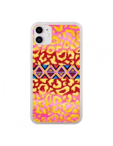 Coque iPhone 11 Tribal Leopard Rose - Ebi Emporium