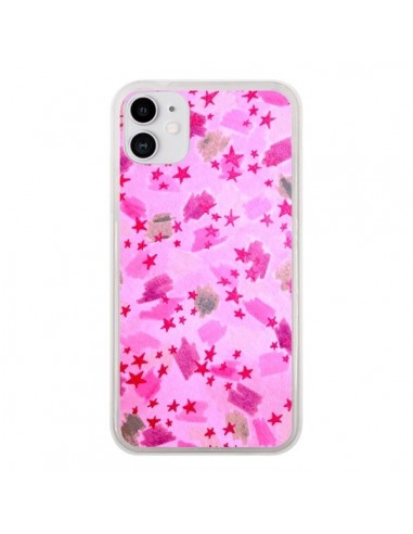 Coque iPhone 11 Stars Etoiles Roses - Ebi Emporium