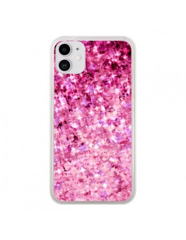 Coque iPhone 11 Romance Me Paillettes Roses - Ebi Emporium