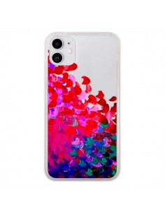 Coque iPhone 11 Creation in Color Pink Rose Transparente...