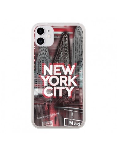 Coque iPhone 11 New York City Rouge - Javier Martinez