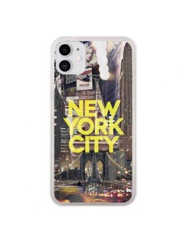 Coque iPhone 11 New York City Jaune - Javier Martinez