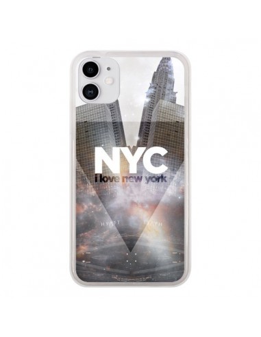 Coque iPhone 11 I Love New York City Gris - Javier Martinez