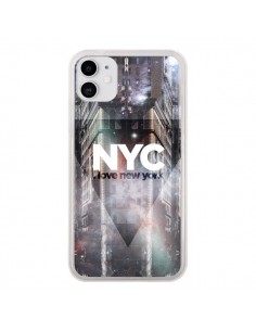 Coque iPhone 11 I Love New York City Violet - Javier...