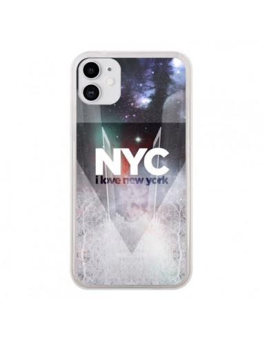 Coque iPhone 11 I Love New York City Bleu - Javier Martinez