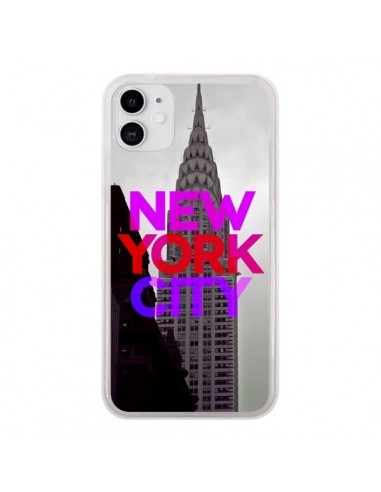 Coque iPhone 11 New York City Rose Rouge - Javier Martinez