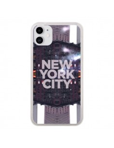 Coque iPhone 11 New York City Violet - Javier Martinez