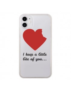 Coque iPhone 11 I keep a little bite of you Love Heart...