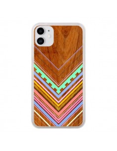 Coque iPhone 11 Azteque Arbutus Pastel Bois Aztec Tribal...