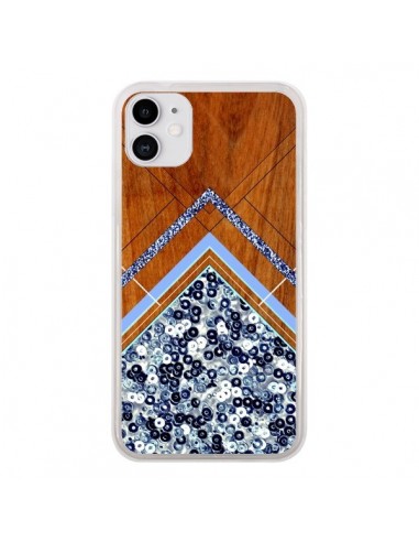 Coque iPhone 11 Sequin Geometry Bois Azteque Aztec Tribal - Jenny Mhairi