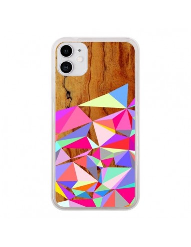 Coque iPhone 11 Wooden Multi Geo Bois Azteque Aztec Tribal - Jenny Mhairi