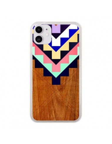 Coque iPhone 11 Wooden Tribal Bois Azteque Aztec Tribal - Jenny Mhairi