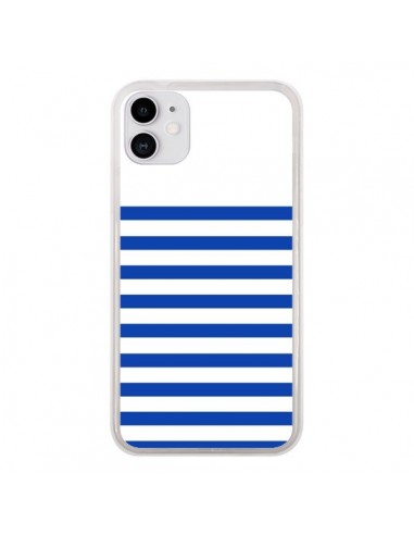 Coque iPhone 11 Mariniere Bleu - Jonathan Perez