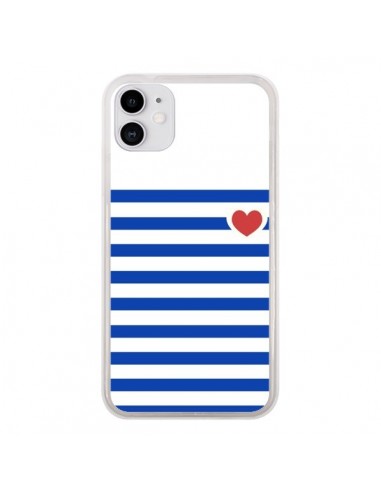 Coque iPhone 11 Mariniere Coeur - Jonathan Perez