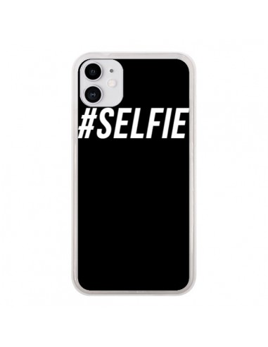 Coque iPhone 11 Hashtag Selfie Blanc Vertical - Jonathan Perez