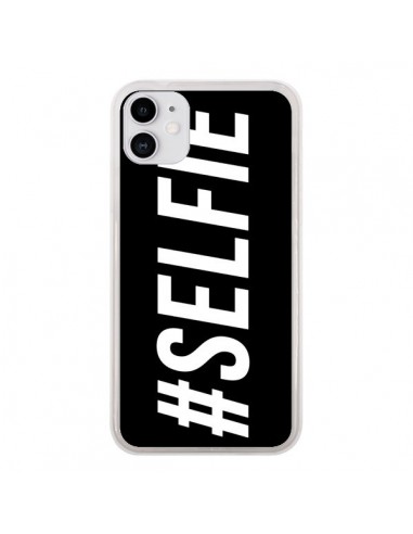 Coque iPhone 11 Hashtag Selfie Noir Horizontal - Jonathan Perez
