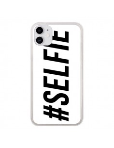 Coque iPhone 11 Hashtag Selfie Blanc Horizontal -...