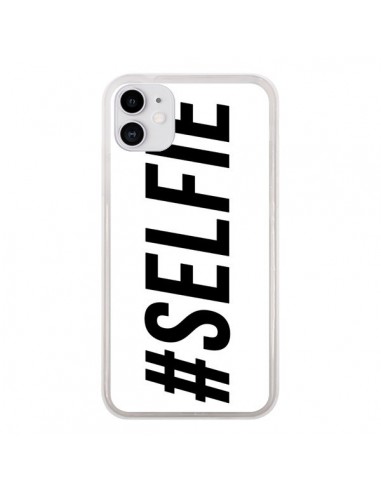 Coque iPhone 11 Hashtag Selfie Blanc Horizontal - Jonathan Perez