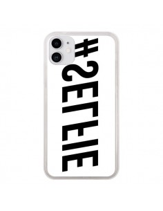 Coque iPhone 11 Hashtag Selfie Noir Inversé Horizontal -...