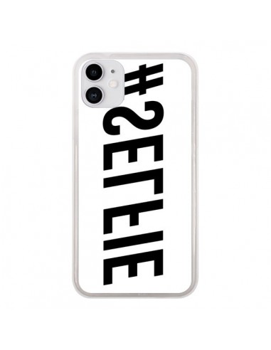 Coque iPhone 11 Hashtag Selfie Noir Inversé Horizontal - Jonathan Perez