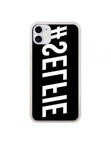 Coque iPhone 11 Hashtag Selfie Blanc Inversé Horizontal - Jonathan Perez