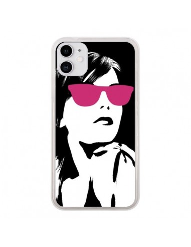 Coque iPhone 11 Fille Lunettes Roses - Jonathan Perez