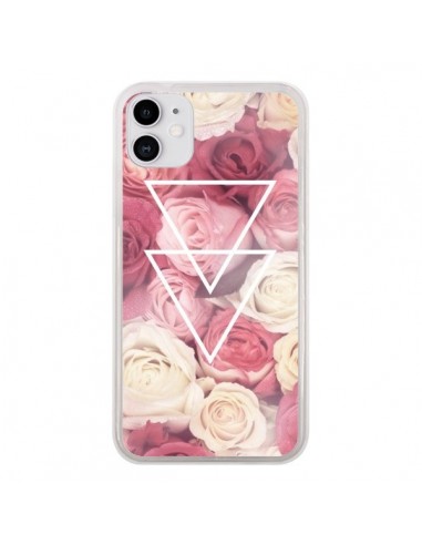 Coque iPhone 11 Roses Triangles Fleurs - Jonathan Perez